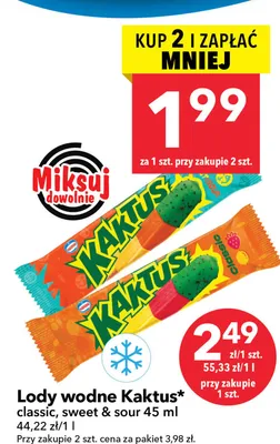 Lody wodne Kaktus classic promocja w LEWIATAN