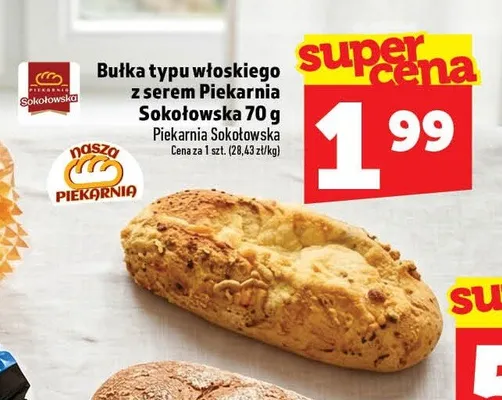 Bułka typu włoskiego z serem Piekarnia Sokołowska promocja w TOPAZ