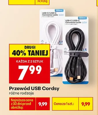 Przewód USB Cordsy promocja w Biedronka