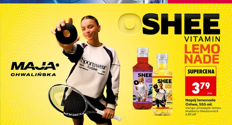 Napój lemonade Oshee blueberry-blackcurrant promocja w Biedronka