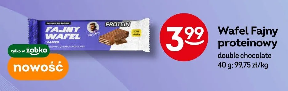 Wafel proteinowy Fajny double chocolate promocja w Żabka