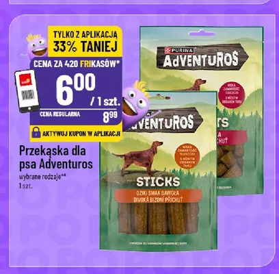Przekąska dla psa Purina Adventuros Sticks Dziki smak bawoła promocja w POLOmarket