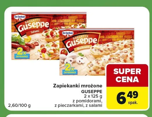 Zapiekanki mrożone Guseppe z salami 2-pak promocja w Carrefour Express