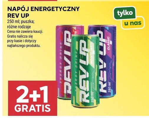 Napój energetyczny Rev Up promocja w Stokrotka