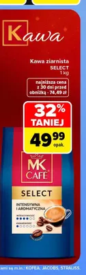 Kawa ziarnista Select MK Café promocja w Carrefour Market