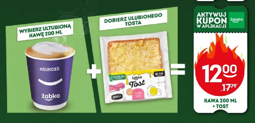Zestaw kawa 200 ml + tost promocja w Żabka