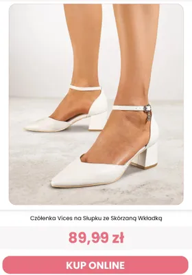 Czółenka Vices na słupku ze skórzaną wkładką promocja w Renee