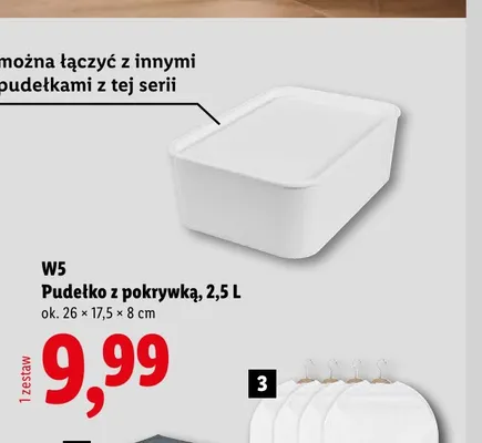 Pudełko z pokrywką W5 2,5 l 26x17,5x8 cm promocja w Lidl