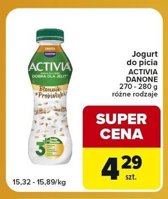Jogurt do picia Activia Danone promocja w Carrefour Express