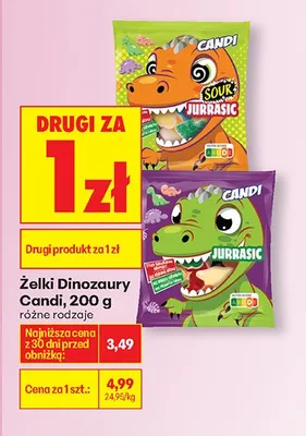 Żelki dinozaury różne rodzaje DRUGIE ZA 1 ZŁ promocja w Biedronka
