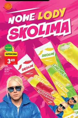 Lody na patyku Skolim Limonka Cytryna promocja w Biedronka