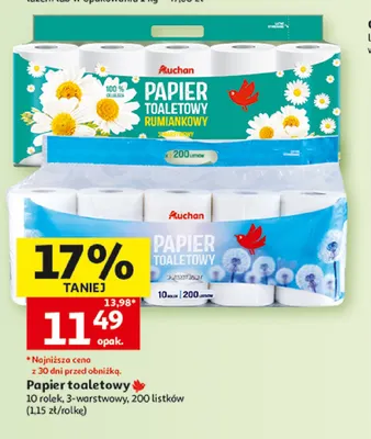 Papier toaletowy Auchan 10-pak promocja w Auchan
