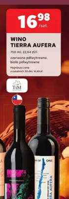 Wino czerwone Tierra Aufera półwytrawne promocja w Stokrotka
