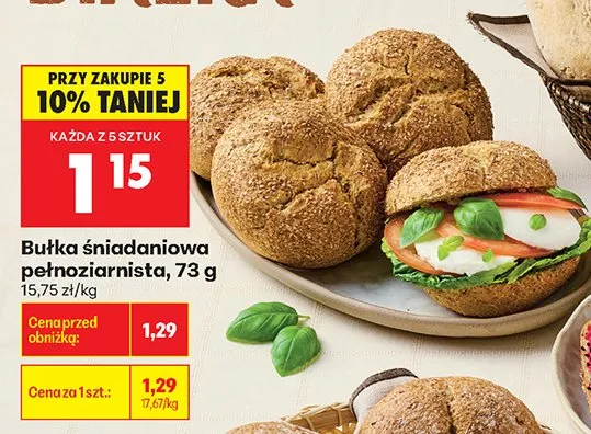 Bułka śniadaniowa pełnoziarnista promocja w Biedronka