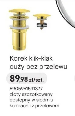 Korek klik-klak duży bez przelewu promocja w Castorama