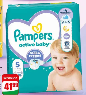 Pieluchy Pampers active baby 5 11-16kg promocja w Dino