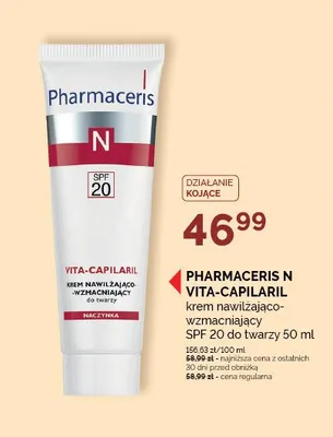 Krem nawilżająco-wzmacniający do twarzy PHARMACERIS N VITA-CAPILARIL SPF 20 promocja w Super-Pharm