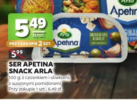 Ser Apetina Snack z suszonymi pomidorami Arla promocja w Stokrotka