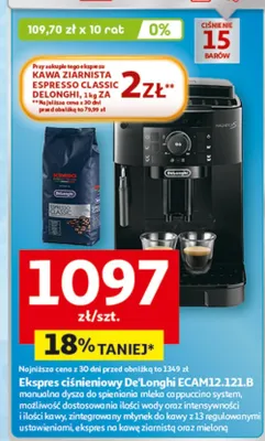 Ekspres ciśnieniowy ECAM12.121.B promocja w Auchan
