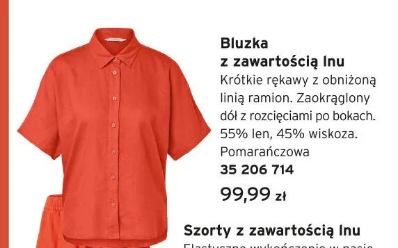 Bluzka z zawartością lnu pomarańczowa promocja w Tchibo