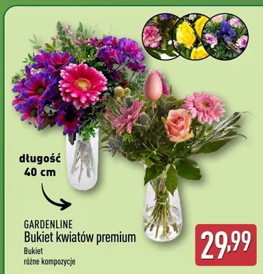 Bukiet kwiatów premium różne kompozycje promocja w Aldi