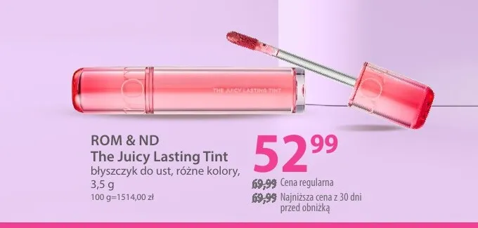 Błyszczyk do ust Rom & Nd The Juicy Lasting Tint promocja w Hebe