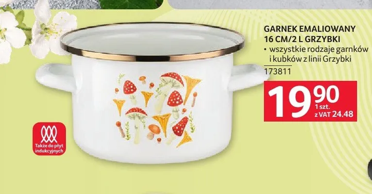 Garnek emaliowany 16cm/2l Grzybki promocja w Selgros