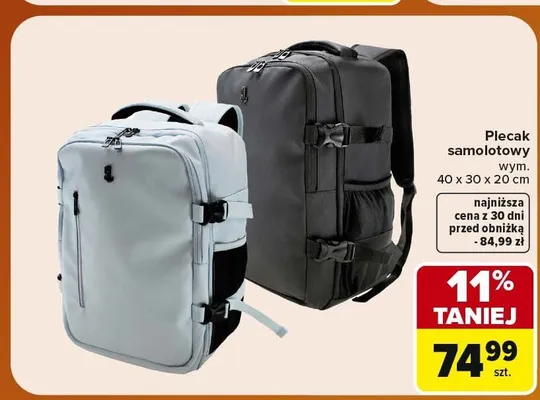 Plecak samolotowy Semi Line 40x30x20 cm promocja w Carrefour