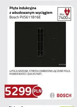 Płyta indukcyjna z wbudowanym wyciągiem Bosch PVS611B16E promocja w kakto.pl