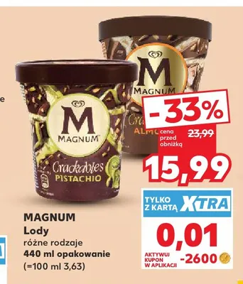 Lody Crackables Pistachio Magnum promocja w Kaufland