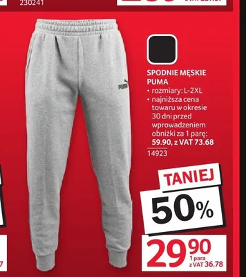 Spodnie męskie Puma promocja w Selgros