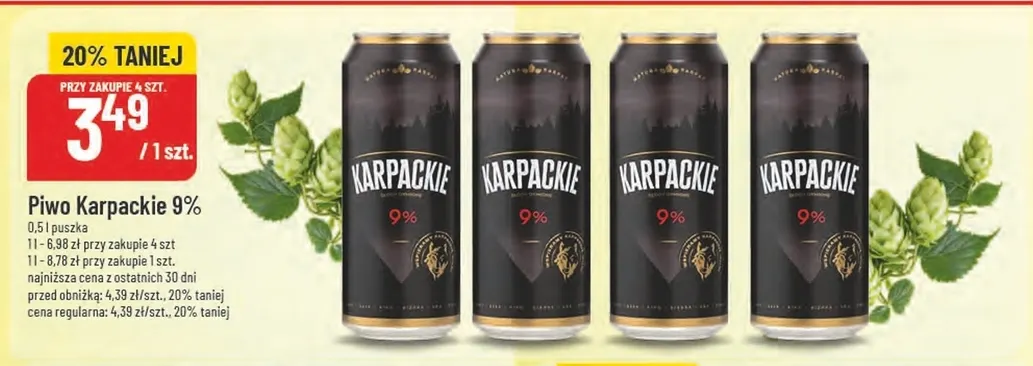 Piwo Karpackie 9% promocja w POLOmarket