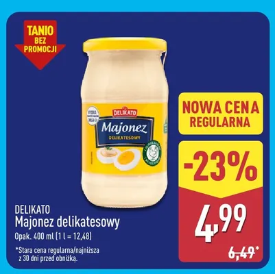 Majonez delikatesowy Delikato promocja w Aldi
