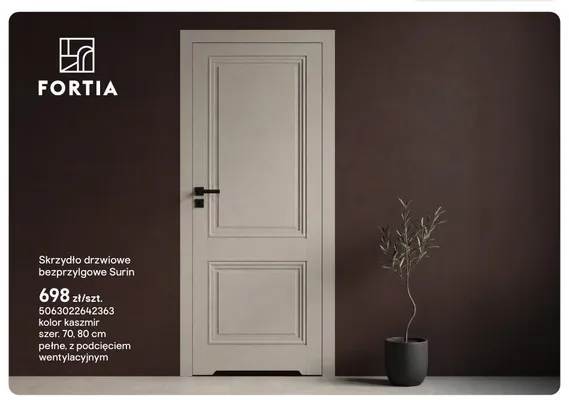 Skrzydło drzwiowe bezprzylgowe Fortia Surin promocja w Castorama