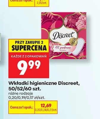 Wkładki higieniczne Discreet promocja w Biedronka