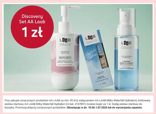 Zestaw startowy AA Laab Milky Waterfall Hydration promocja w Rossmann