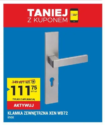 Klamka zewnętrzna Xen WB72 inox promocja w Merkury Market