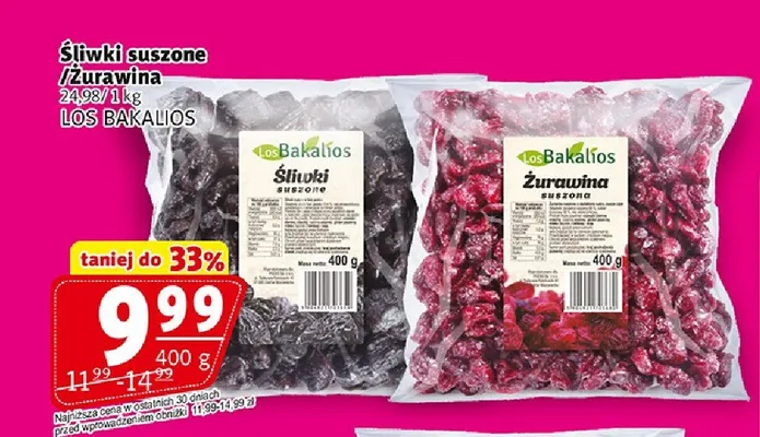 Śliwki suszone Los Bakalios promocja w Prim Market