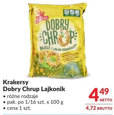 Krakersy Dobry Chrup Lajkonik różne rodzaje promocja w Makro