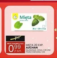 Herbata ekspresowa Mięta Auchan promocja w Wafelek