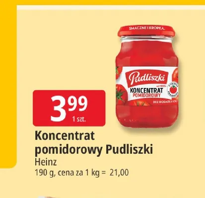 Koncentrat pomidorowy Pudliszki promocja w Leclerc