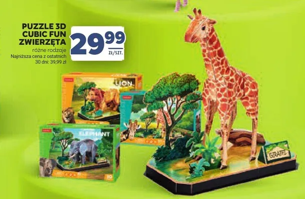 Puzzle 3D Cubic Fun Zwierzęta promocja w Stokrotka