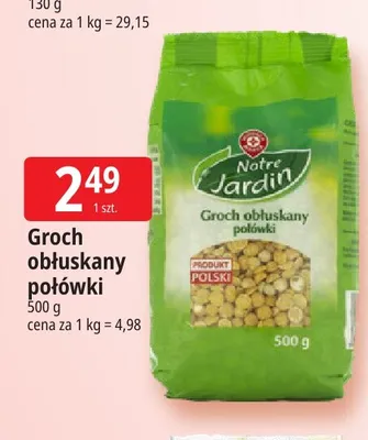 Groch obłuskany połówki Notre Jardin promocja w Leclerc