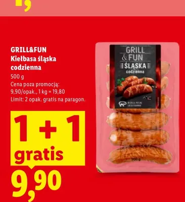 Kiełbasa śląska codzienna Grill&Fun promocja w Lidl