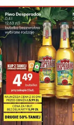 Piwo Desperados Mojito butelka bezzwrotna promocja w Delikatesy Centrum