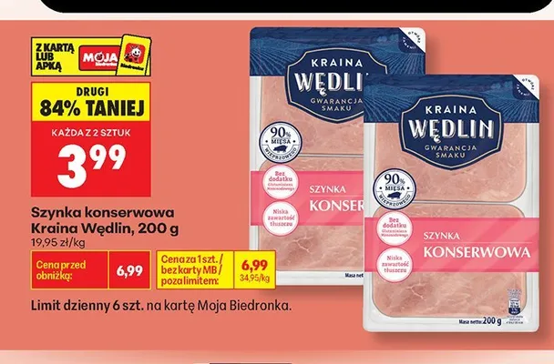 Szynka konserwowa Kraina Wędlin promocja w Biedronka