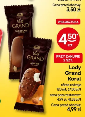Lody Grand Koral Almond promocja w Żabka