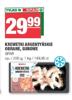 Krewetki argentyńskie obrane surowe Spar promocja w SPAR