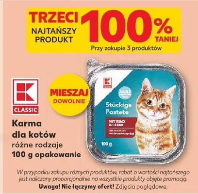 Karma dla kotów różne rodzaje promocja w Kaufland
