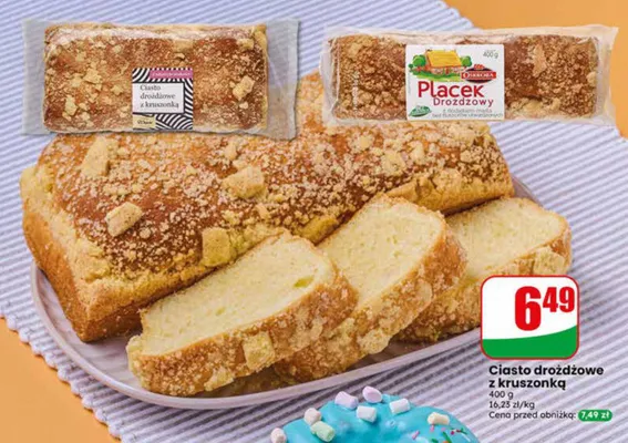 Ciasto drożdżowe z kruszonką promocja w Dino